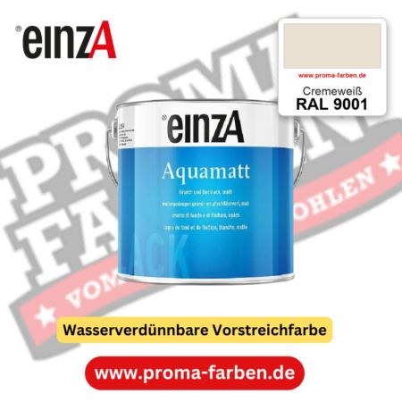 einzA Aquamatt RAL 9001 Cremeweiß – matte, wasserverdünnbare Acryl-PU-Lackfarbe, online kaufen bei Proma Farben