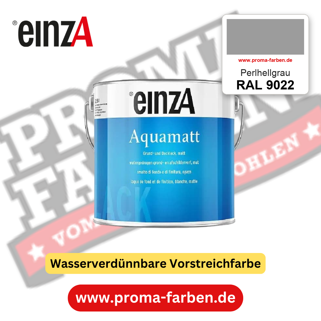 einzA Aquamatt RAL 9022 Perlhellgrau – matte, wasserverdünnbare Acryl-PU-Lackfarbe, online kaufen bei Proma Farben