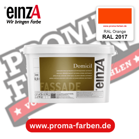 einzA Domicil Fassadenfarbe RAL 2017 RAL Orange – seidenmatte Fassadenfarbe, online kaufen bei Proma Farben