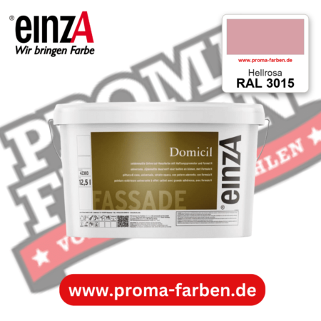 einzA Domicil Fassadenfarbe RAL 3015 Hellrosa – seidenmatte Fassadenfarbe, online kaufen bei Proma Farben