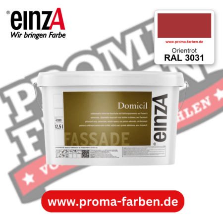 einzA Domicil Fassadenfarbe RAL 3031 Orientrot – seidenmatte Fassadenfarbe, online kaufen bei Proma Farben