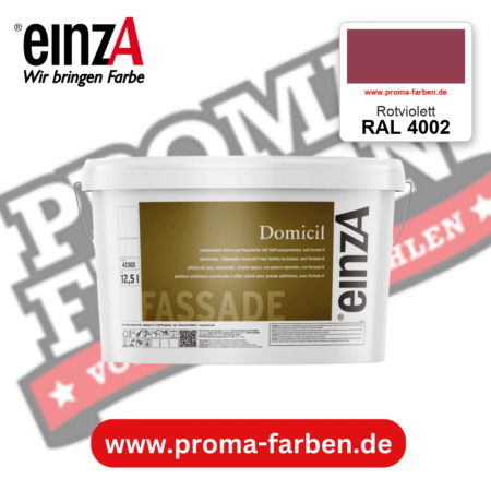 einzA Domicil Fassadenfarbe RAL 4002 Rotviolett – seidenmatte Fassadenfarbe, online kaufen bei Proma Farben