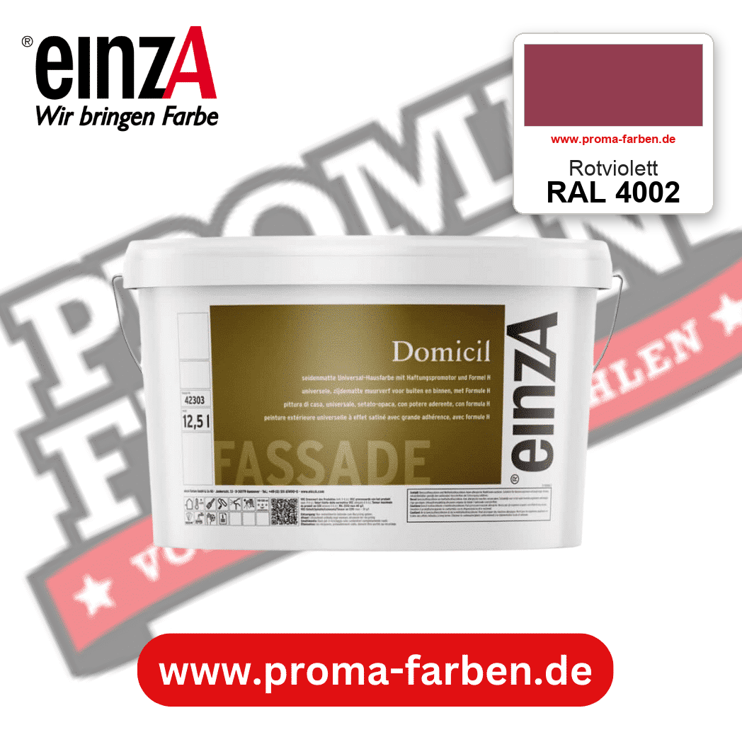 einzA Domicil Fassadenfarbe RAL 4002 Rotviolett – seidenmatte Fassadenfarbe, online kaufen bei Proma Farben