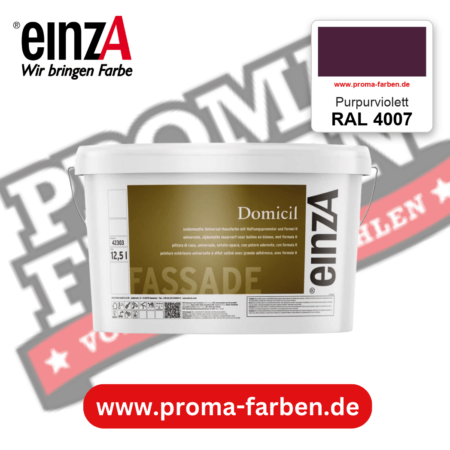 einzA Domicil Fassadenfarbe RAL 4007 Purpurviolett – seidenmatte Fassadenfarbe, online kaufen bei Proma Farben
