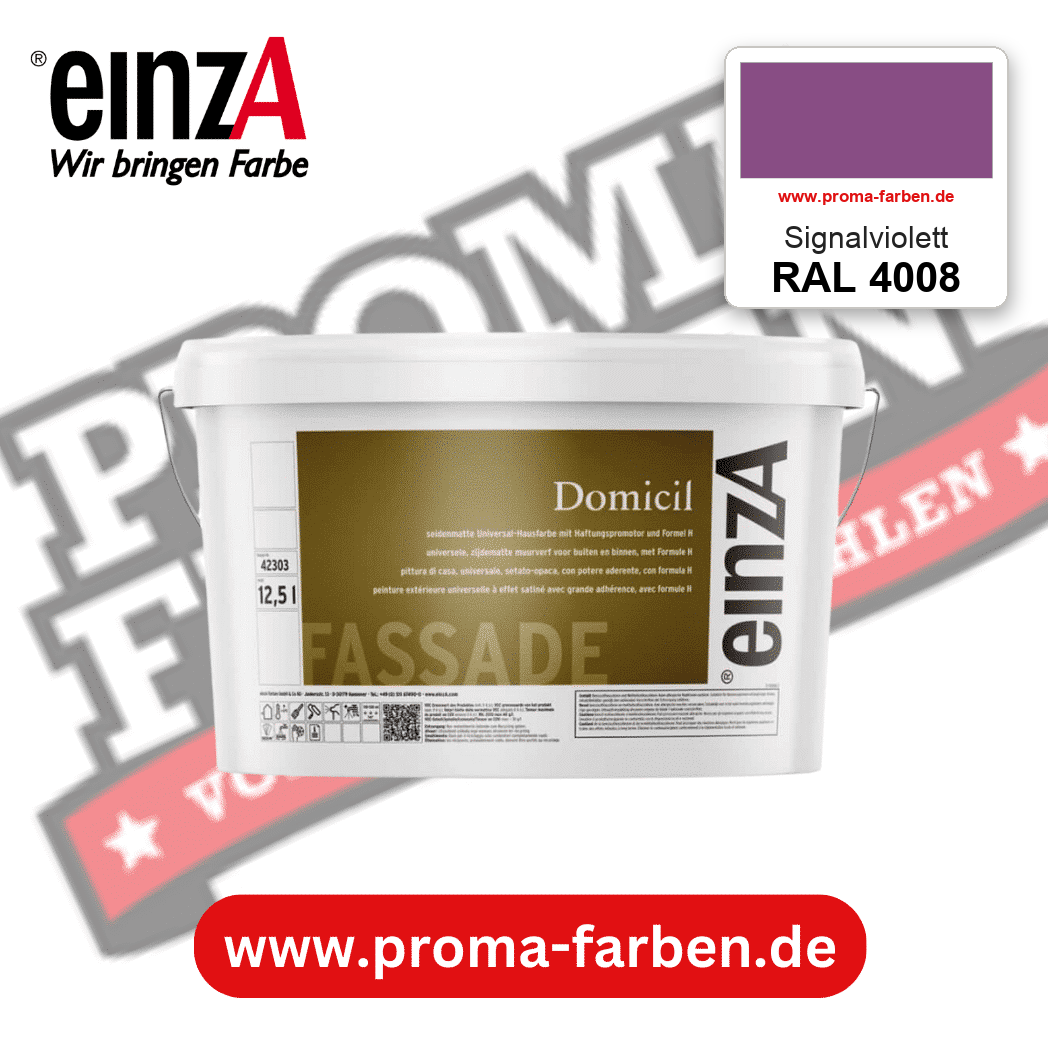 einzA Domicil Fassadenfarbe RAL 4008 Signalviolett – seidenmatte Fassadenfarbe, online kaufen bei Proma Farben