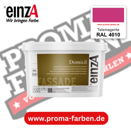 einzA Domicil Fassadenfarbe RAL 4010 Telemagenta – seidenmatte Fassadenfarbe, online kaufen bei Proma Farben