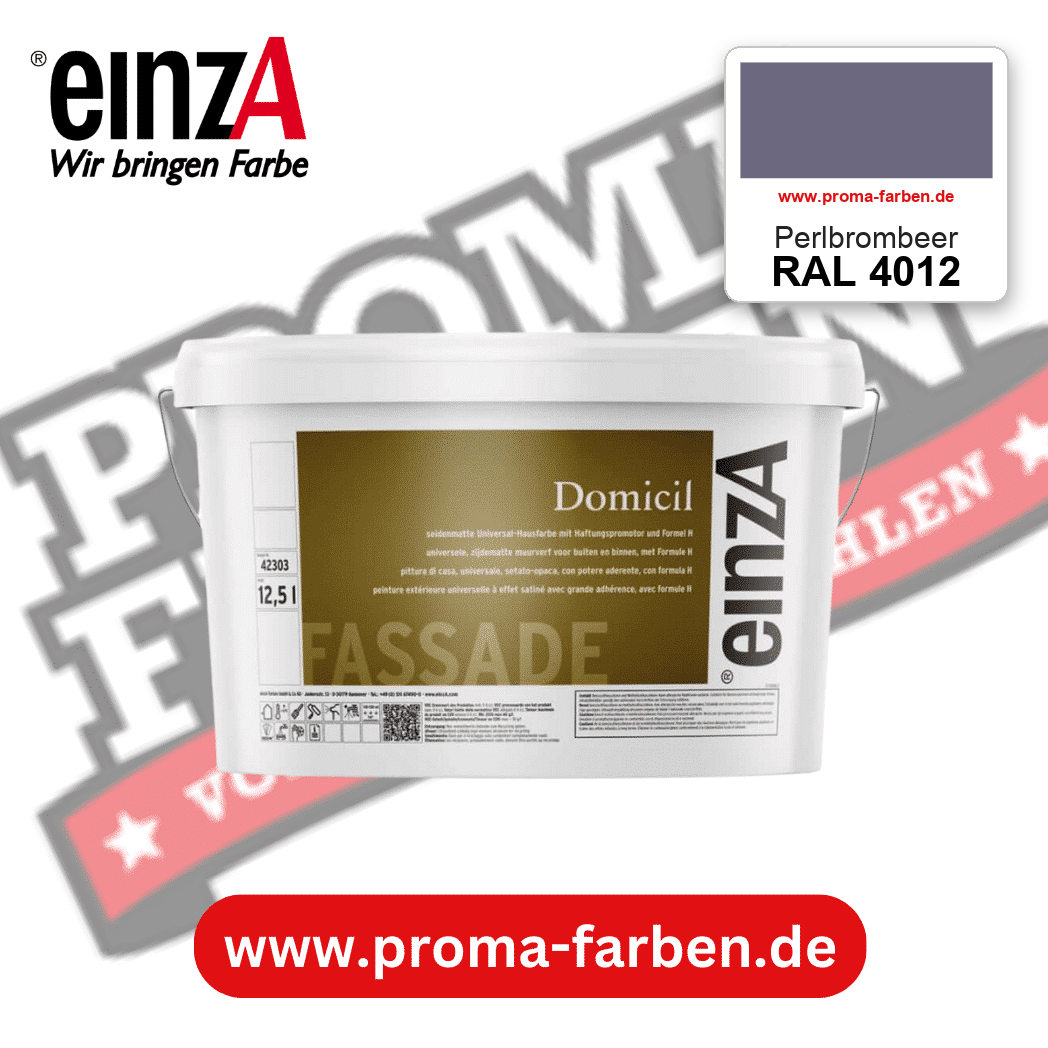 einzA Domicil Fassadenfarbe RAL 4012 Perlbrombeer – seidenmatte Fassadenfarbe, online kaufen bei Proma Farben