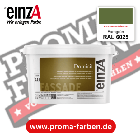 einzA Domicil Fassadenfarbe RAL 6025 Farngrün – seidenmatte Fassadenfarbe, online kaufen bei Proma Farben