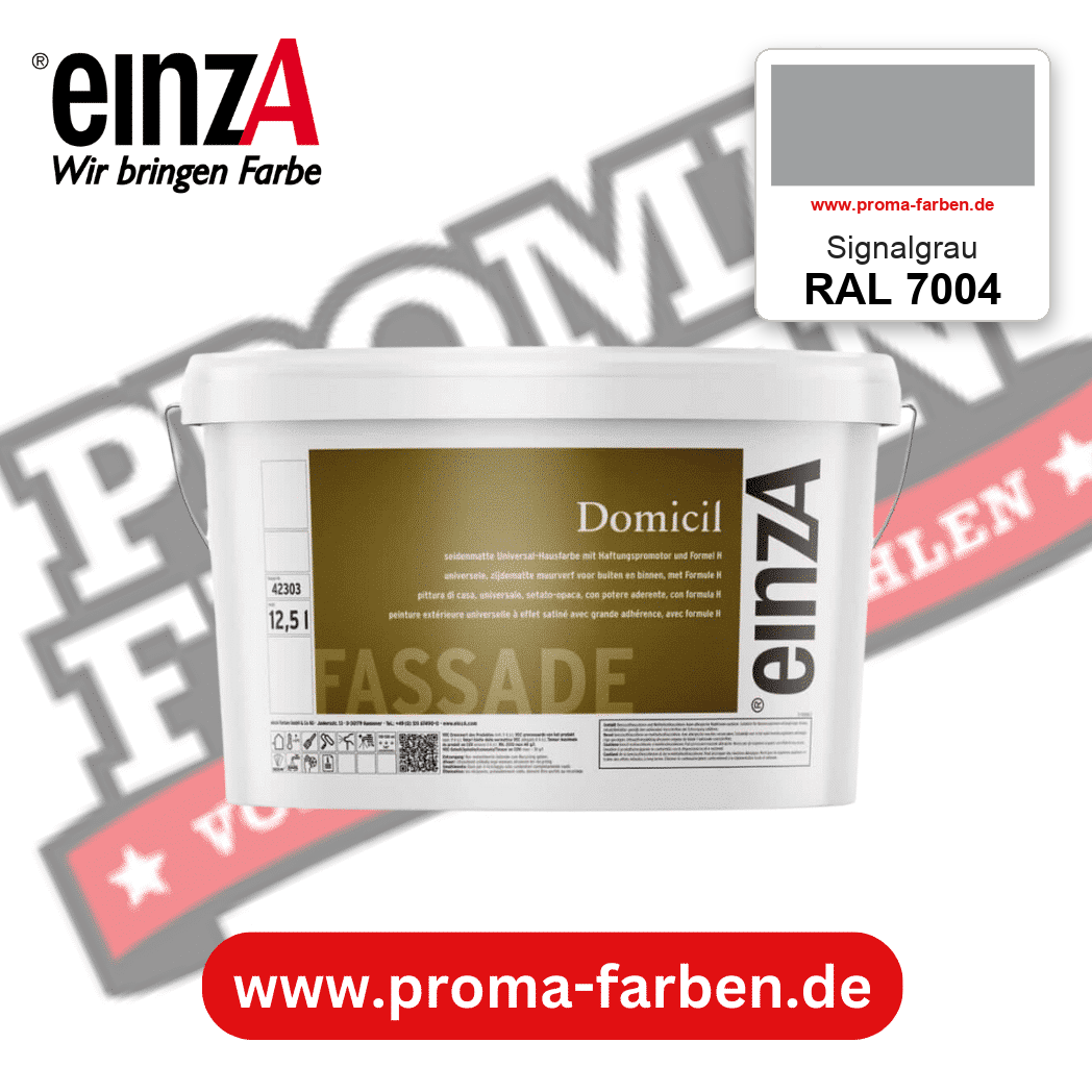 einzA Domicil Fassadenfarbe RAL 7004 Signalgrau – seidenmatte Fassadenfarbe, online kaufen bei Proma Farben