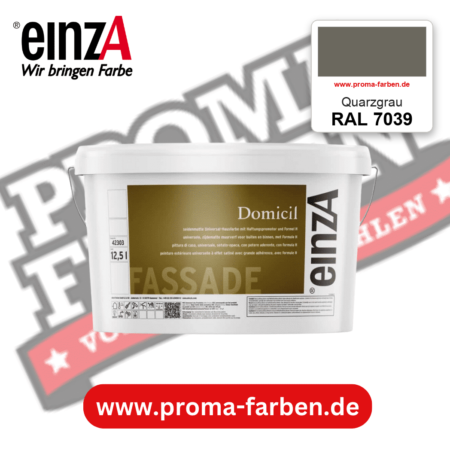 einzA Domicil Fassadenfarbe RAL 7039 Quarzgrau – seidenmatte Fassadenfarbe, online kaufen bei Proma Farben