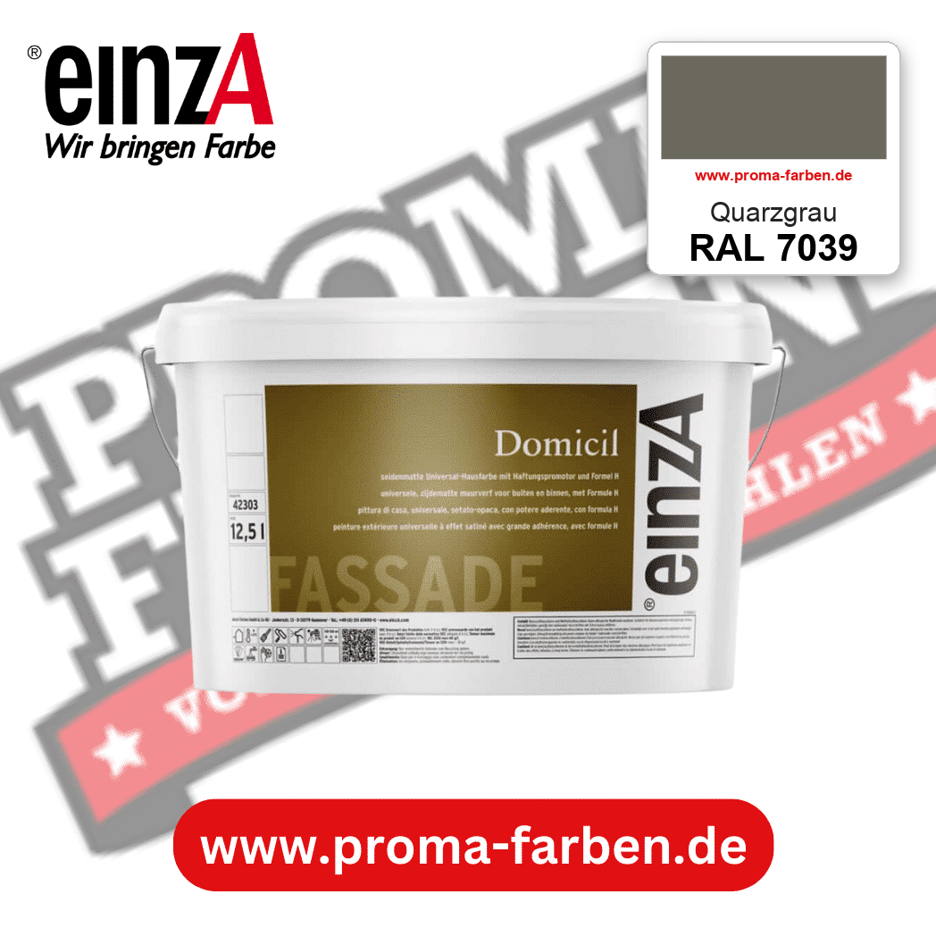 einzA Domicil Fassadenfarbe RAL 7039 Quarzgrau – seidenmatte Fassadenfarbe, online kaufen bei Proma Farben