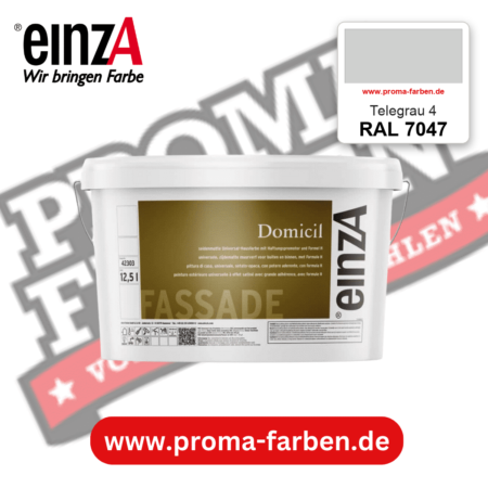 einzA Domicil Fassadenfarbe RAL 7047 Telegrau 4 – seidenmatte Fassadenfarbe, online kaufen bei Proma Farben