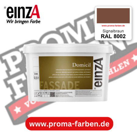 einzA Domicil Fassadenfarbe RAL 8002 Signalbraun – seidenmatte Fassadenfarbe, online kaufen bei Proma Farben