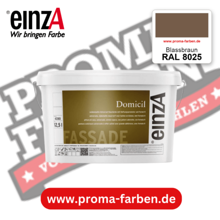 einzA Domicil Fassadenfarbe RAL 8025 Blassbraun – seidenmatte Fassadenfarbe, online kaufen bei Proma Farben