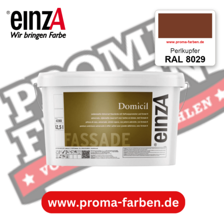 einzA Domicil Fassadenfarbe RAL 8029 Perlkupfer – seidenmatte Fassadenfarbe, online kaufen bei Proma Farben