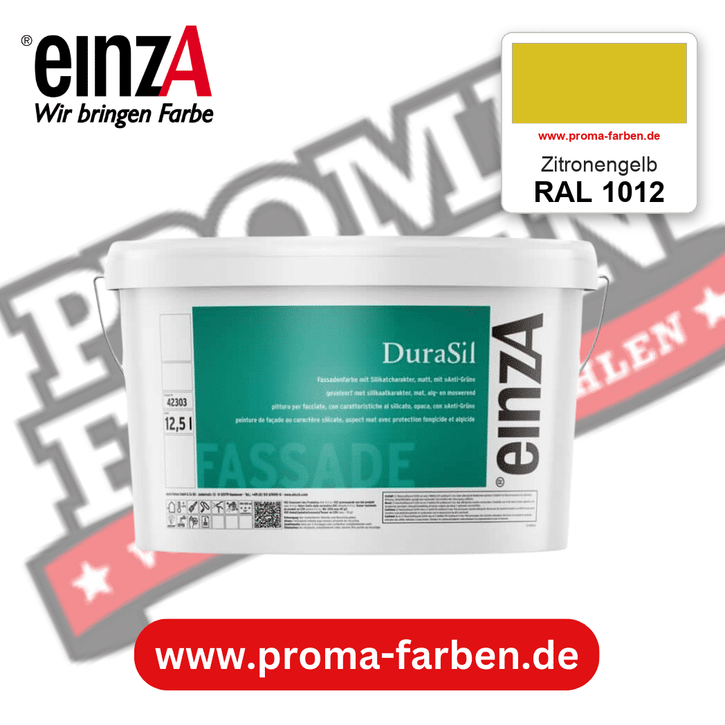 einzA DuraSil Fassadenfarbe RAL 1012 Zitronengelb – online kaufen bei Proma Farben