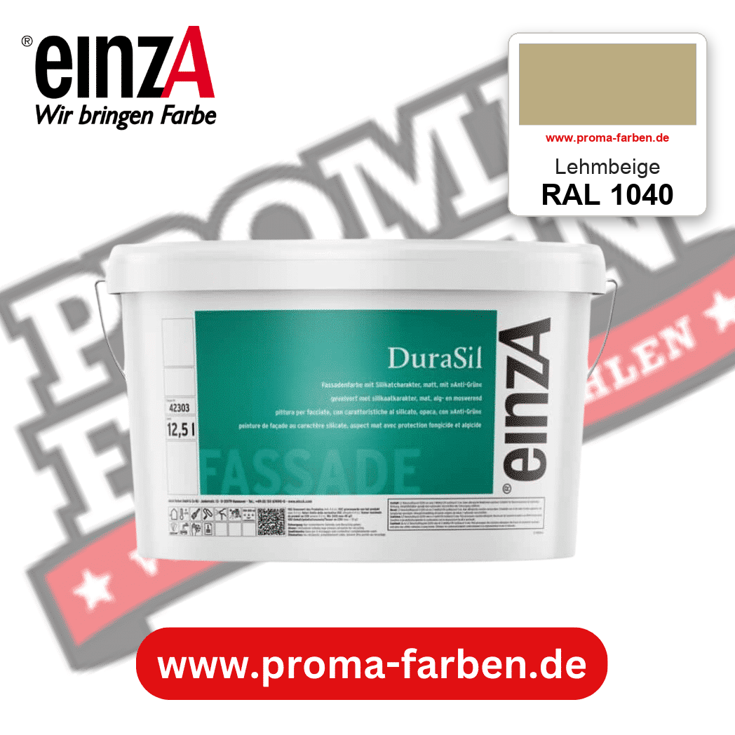 einzA DuraSil Fassadenfarbe RAL 1040 Lehmbeige – online kaufen bei Proma Farben