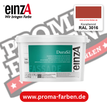 einzA DuraSil Fassadenfarbe RAL 3016 Korallenrot – online kaufen bei Proma Farben