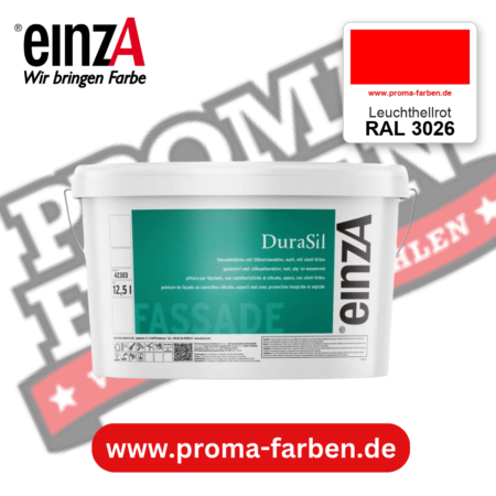 einzA DuraSil Fassadenfarbe RAL 3026 Leuchthellrot – online kaufen bei Proma Farben