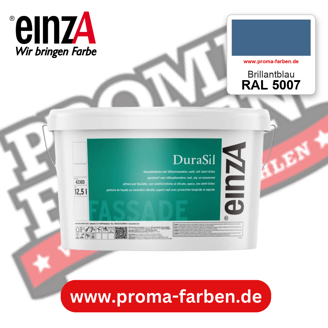 einzA DuraSil Fassadenfarbe RAL 5007 Brillantblau – online kaufen bei Proma Farben