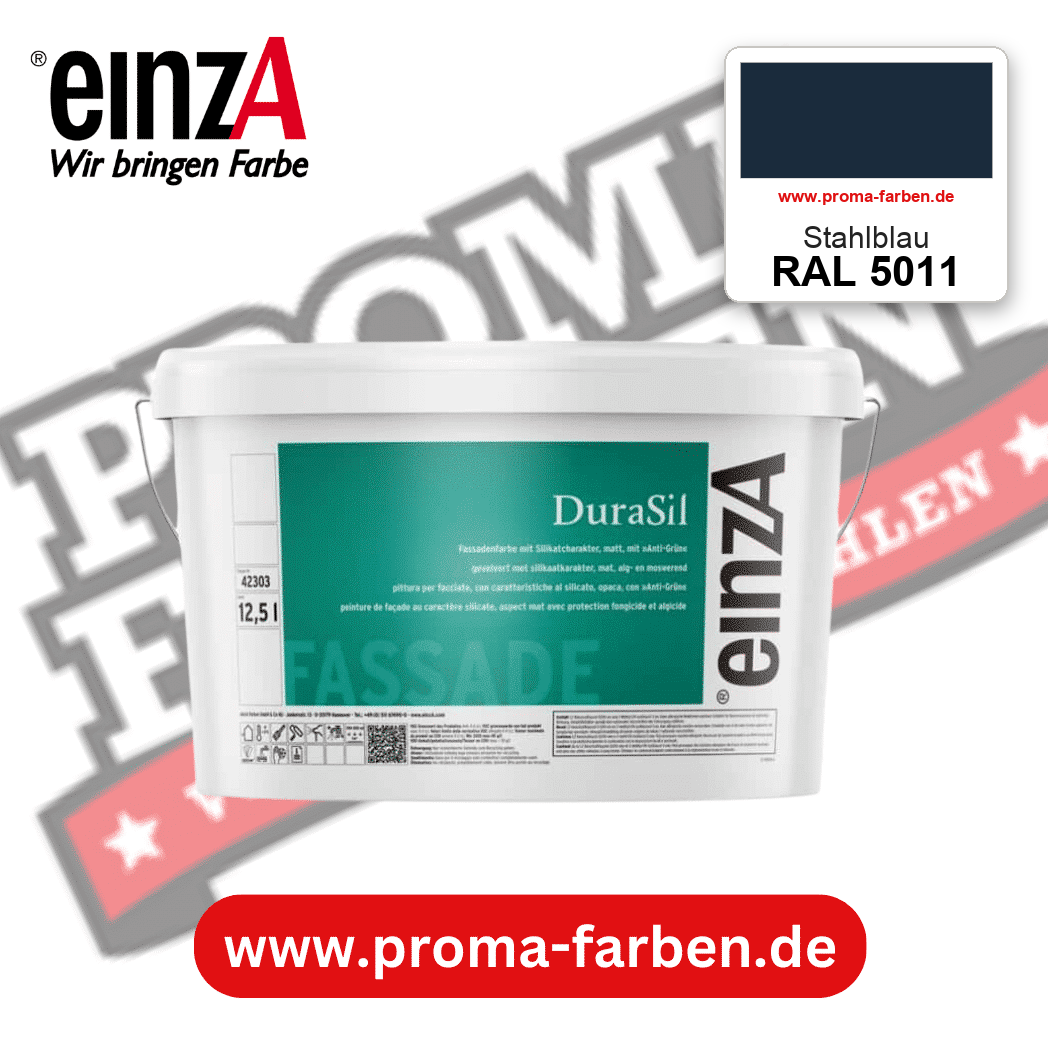 einzA DuraSil Fassadenfarbe RAL 5011 Stahlblau – online kaufen bei Proma Farben