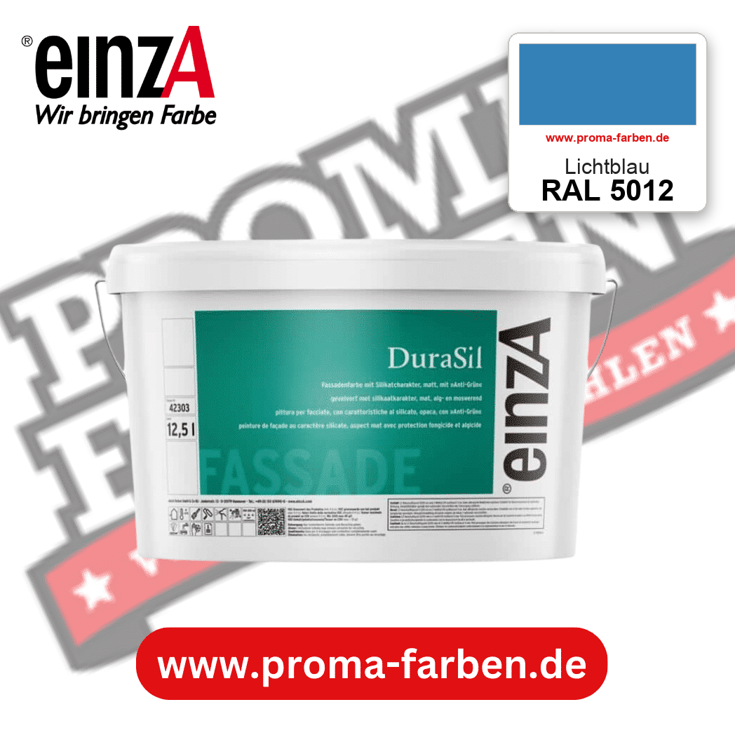 einzA DuraSil Fassadenfarbe RAL 5012 Lichtblau – online kaufen bei Proma Farben