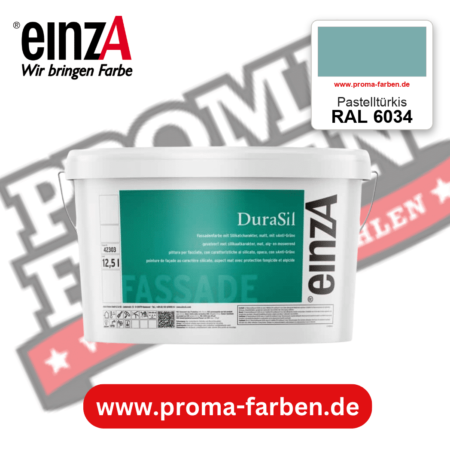 einzA DuraSil Fassadenfarbe RAL 6034 Pastelltürkis – online kaufen bei Proma Farben