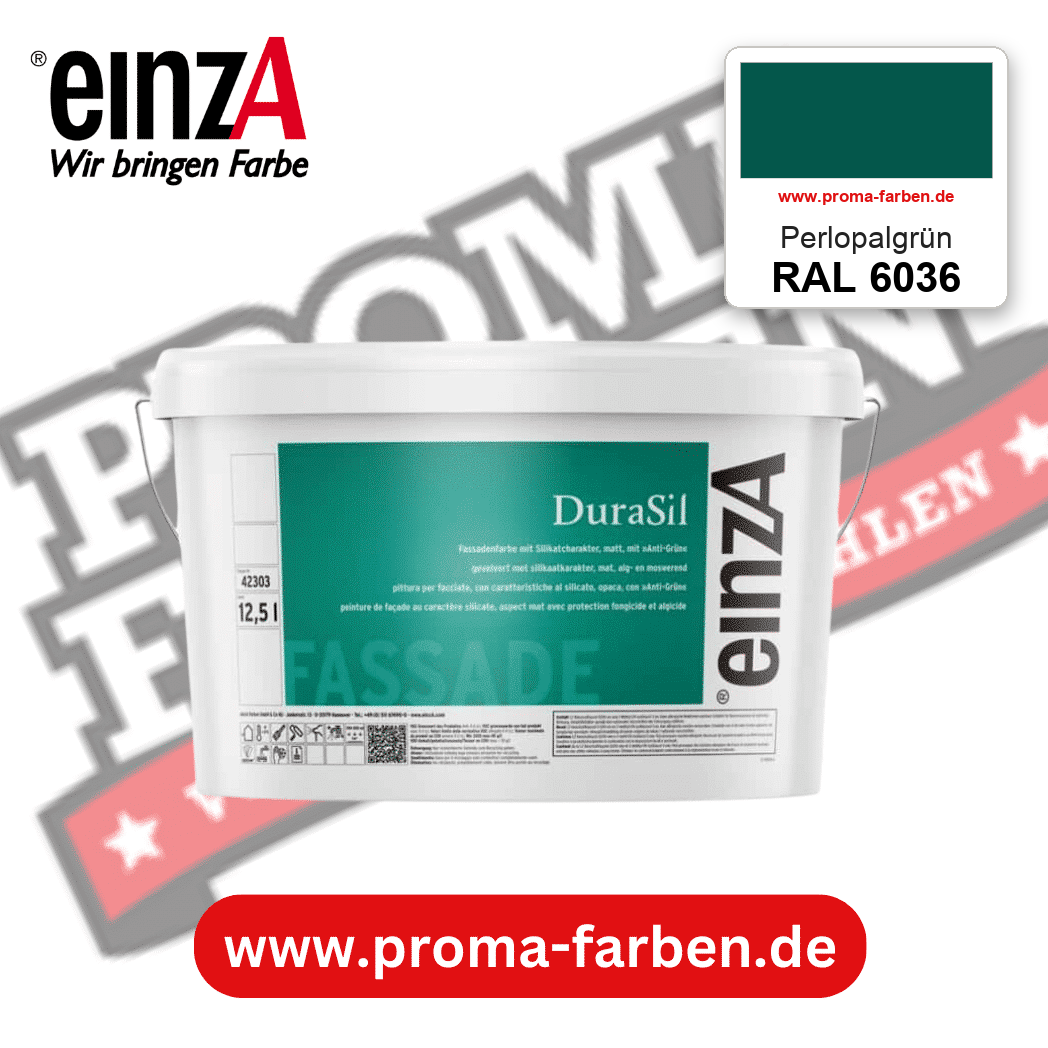 einzA DuraSil Fassadenfarbe RAL 6036 Perlopalgrün – online kaufen bei Proma Farben