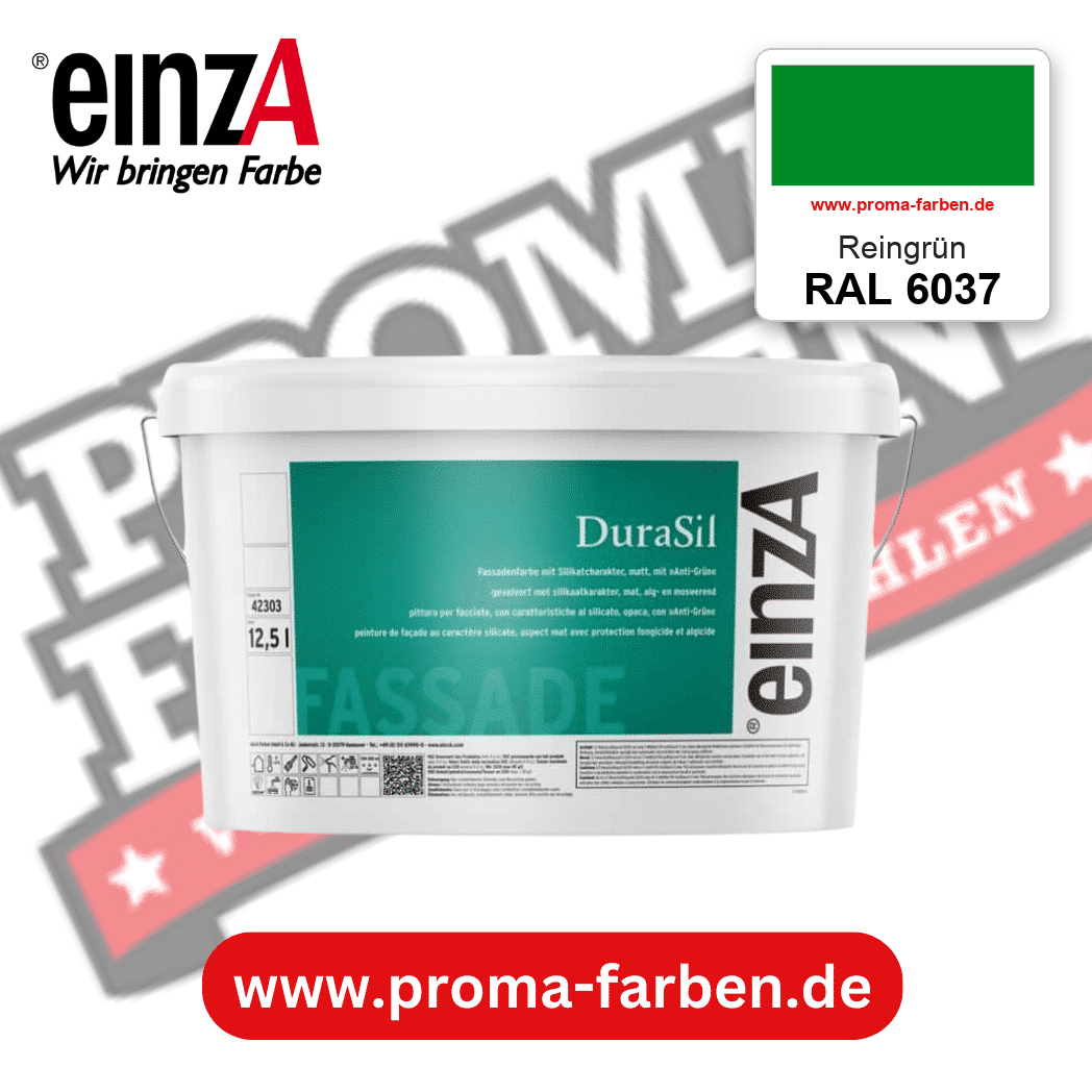 einzA DuraSil Fassadenfarbe RAL 6037 Reingrün – online kaufen bei Proma Farben