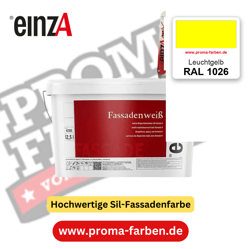 einzA Fassadenweiß RAL 1026 Leuchtgelb – online kaufen bei Proma Farben