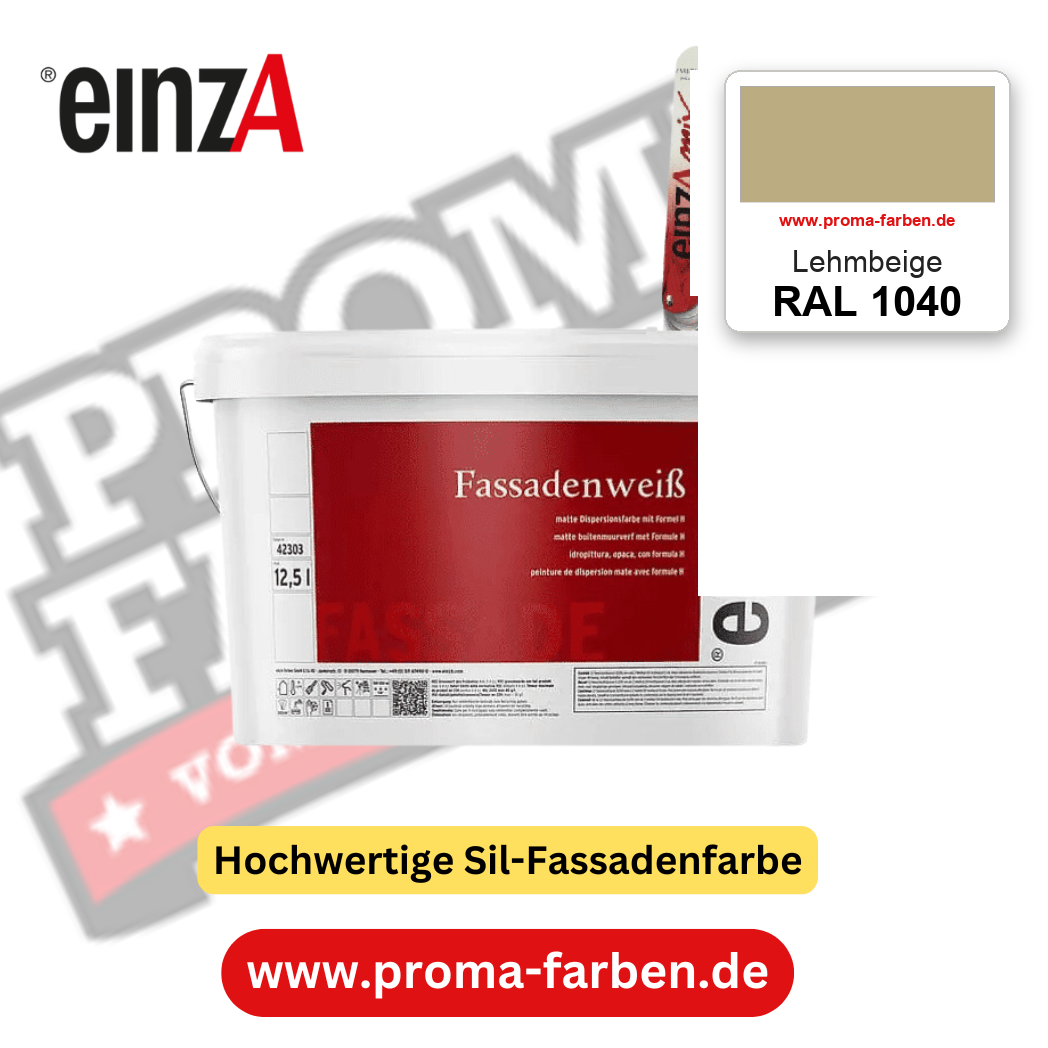 einzA Fassadenweiß RAL 1040 Lehmbeige – online kaufen bei Proma Farben