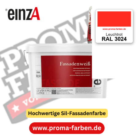 einzA Fassadenweiß RAL 3024 Leuchtrot – online kaufen bei Proma Farben