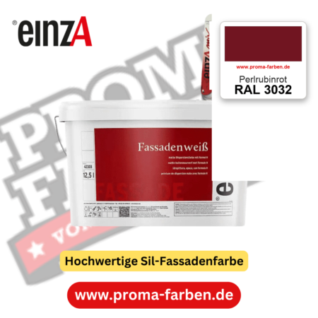 einzA Fassadenweiß RAL 3032 Perlrubinrot – online kaufen bei Proma Farben