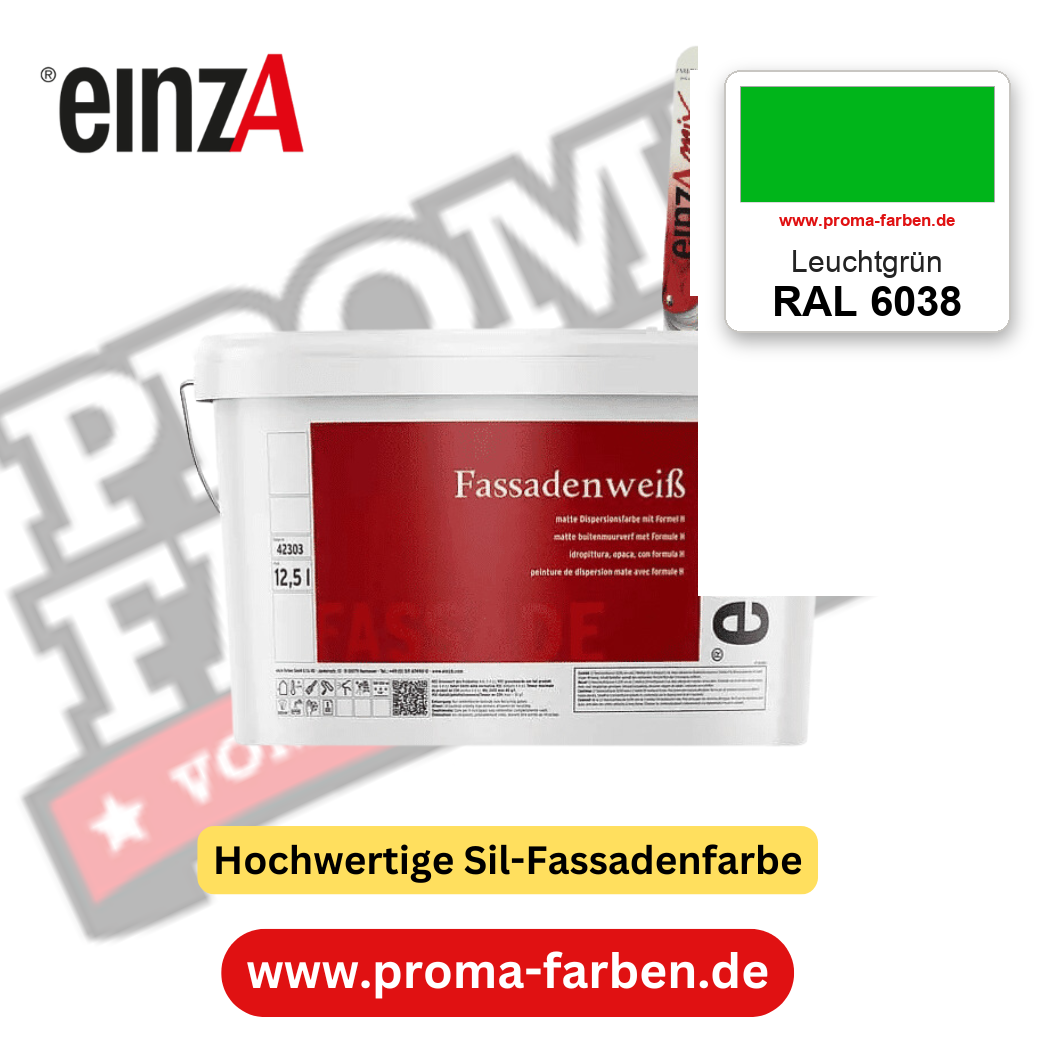 einzA Fassadenweiß RAL 6038 Leuchtgrün – online kaufen bei Proma Farben