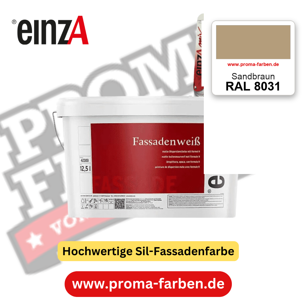 einzA Fassadenweiß RAL 8031 Sandbraun – online kaufen bei Proma Farben