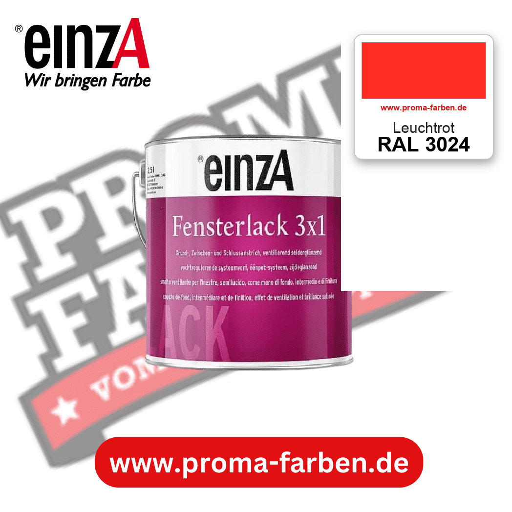 einzA Fensterlack 3x1 RAL 3024 Leuchtrot – online kaufen bei Proma Farben