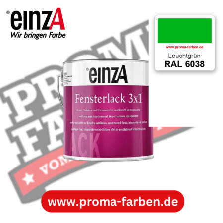 einzA Fensterlack 3x1 RAL 6038 Leuchtgrün – online kaufen bei Proma Farben