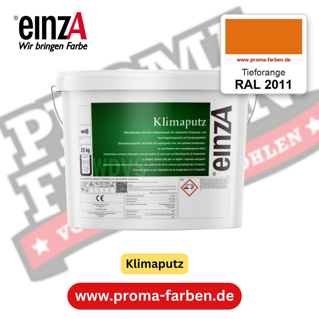 einzA Klimaputz RAL 2011 Tieforange – online kaufen bei Proma Farben