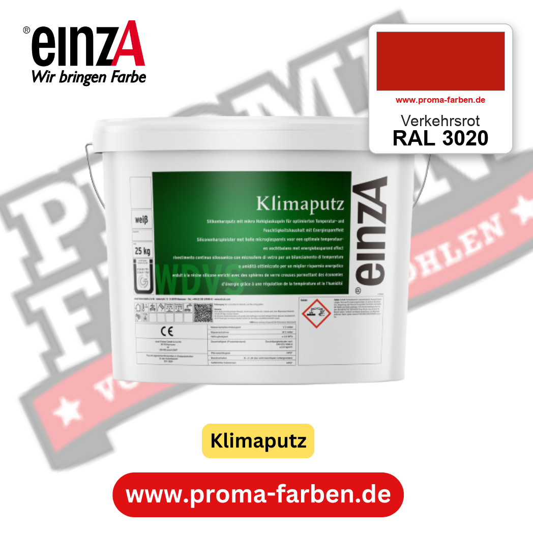 einzA Klimaputz RAL 3020 Verkehrsrot – online kaufen bei Proma Farben