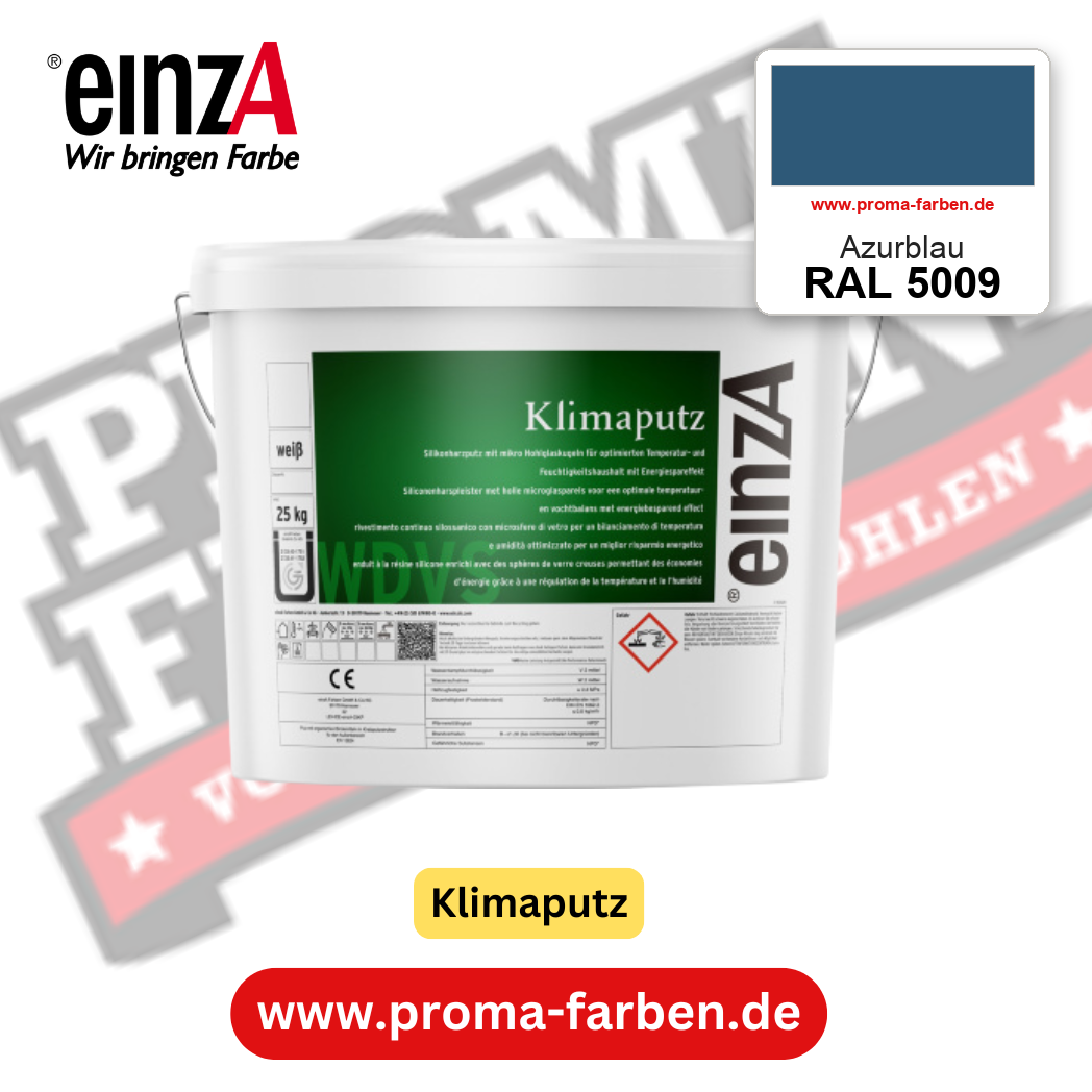 einzA Klimaputz RAL 5009 Azurblau – online kaufen bei Proma Farben