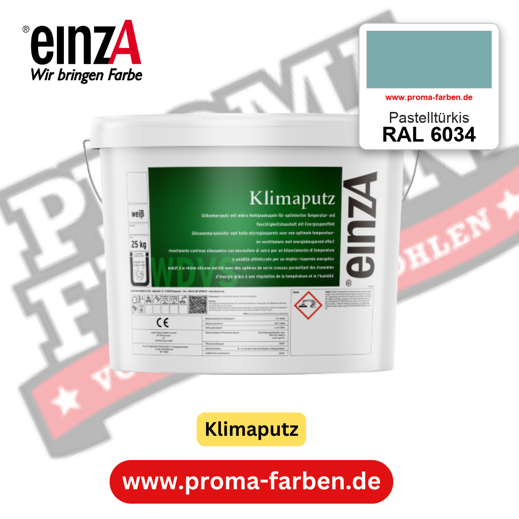 einzA Klimaputz RAL 6034 Pastelltürkis – online kaufen bei Proma Farben