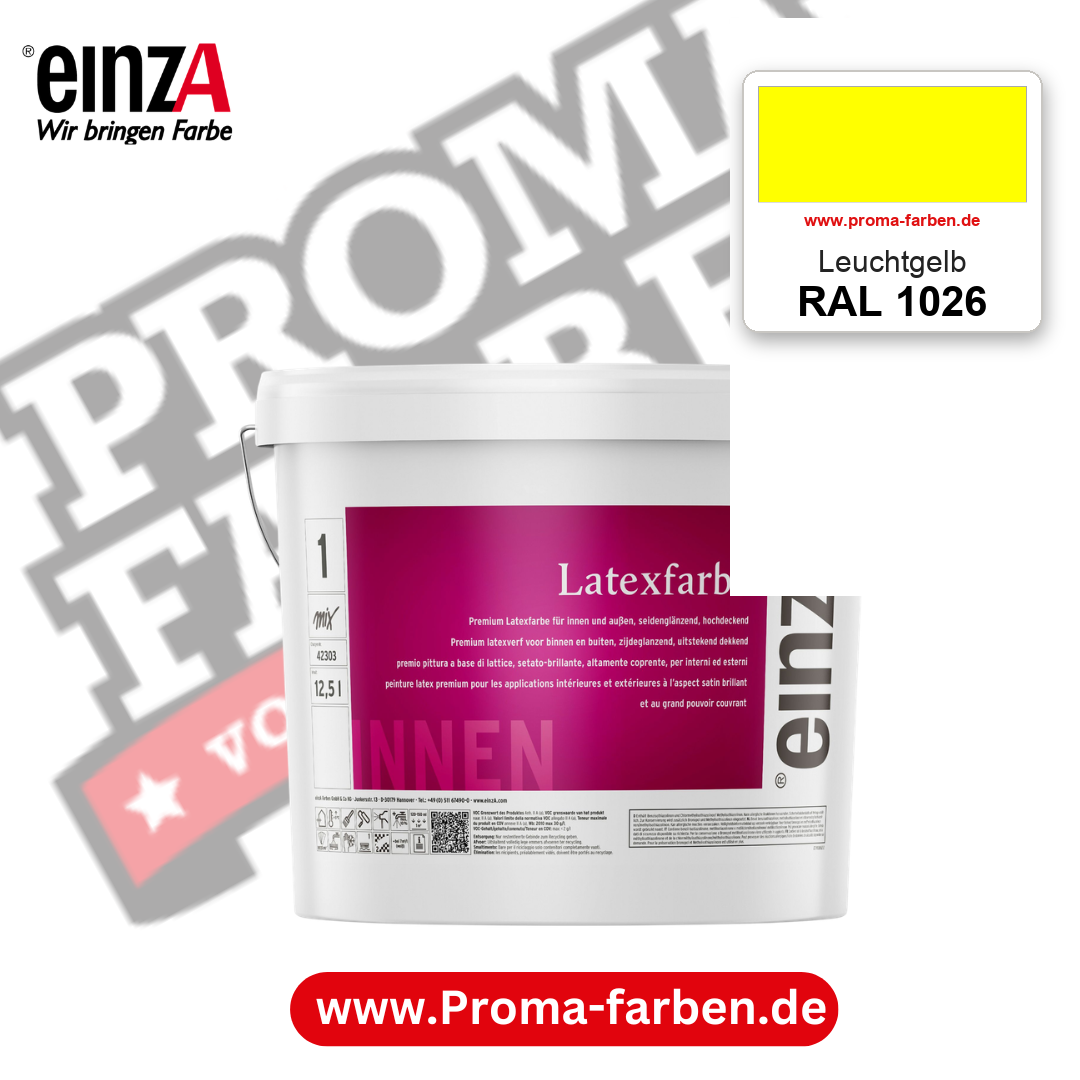 einzA Latexfarbe Premium RAL 1026 Leuchtgelb – online kaufen bei Proma Farben