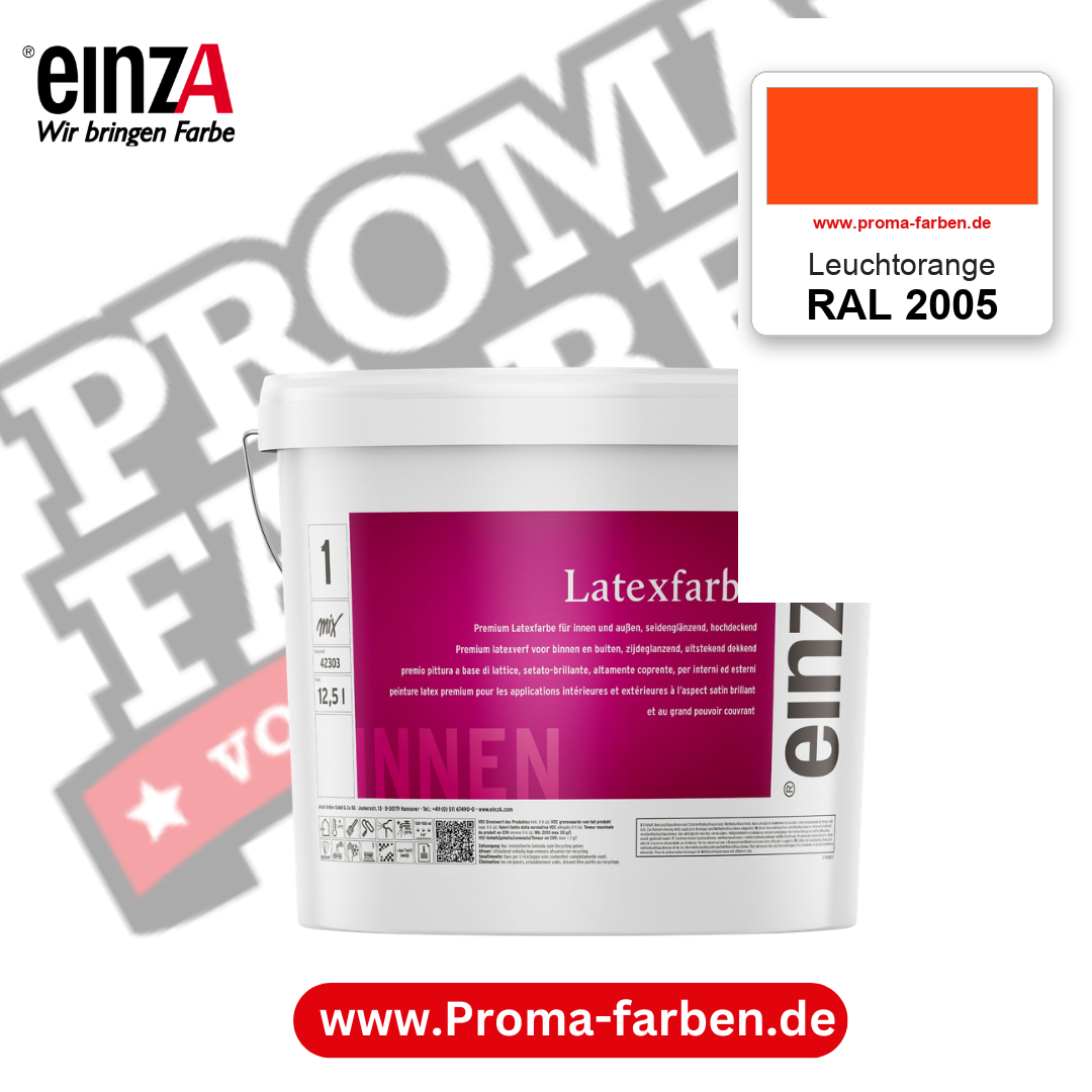 einzA Latexfarbe Premium RAL 2005 Leuchtorange – online kaufen bei Proma Farben