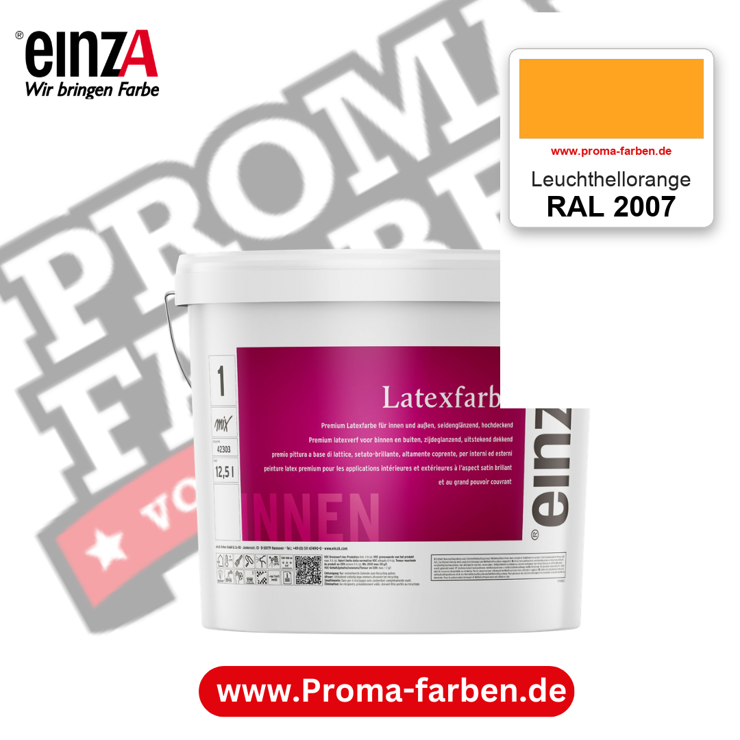 einzA Latexfarbe Premium RAL 2007 Leuchthellorange – online kaufen bei Proma Farben