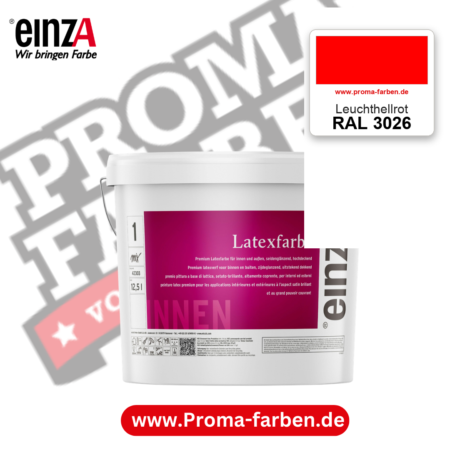 einzA Latexfarbe Premium RAL 3026 Leuchthellrot – online kaufen bei Proma Farben