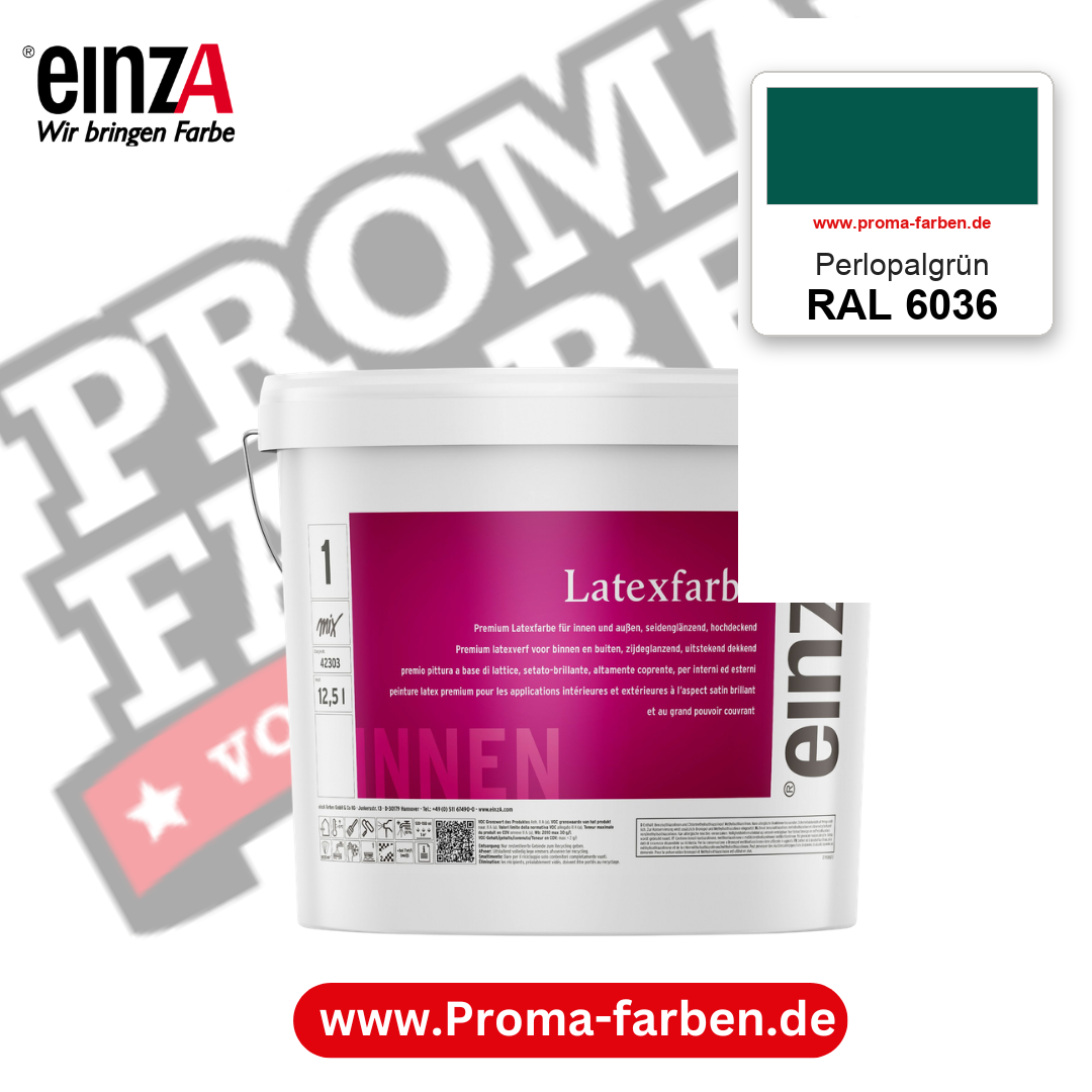 einzA Latexfarbe Premium RAL 6036 Perlopalgrün – online kaufen bei Proma Farben