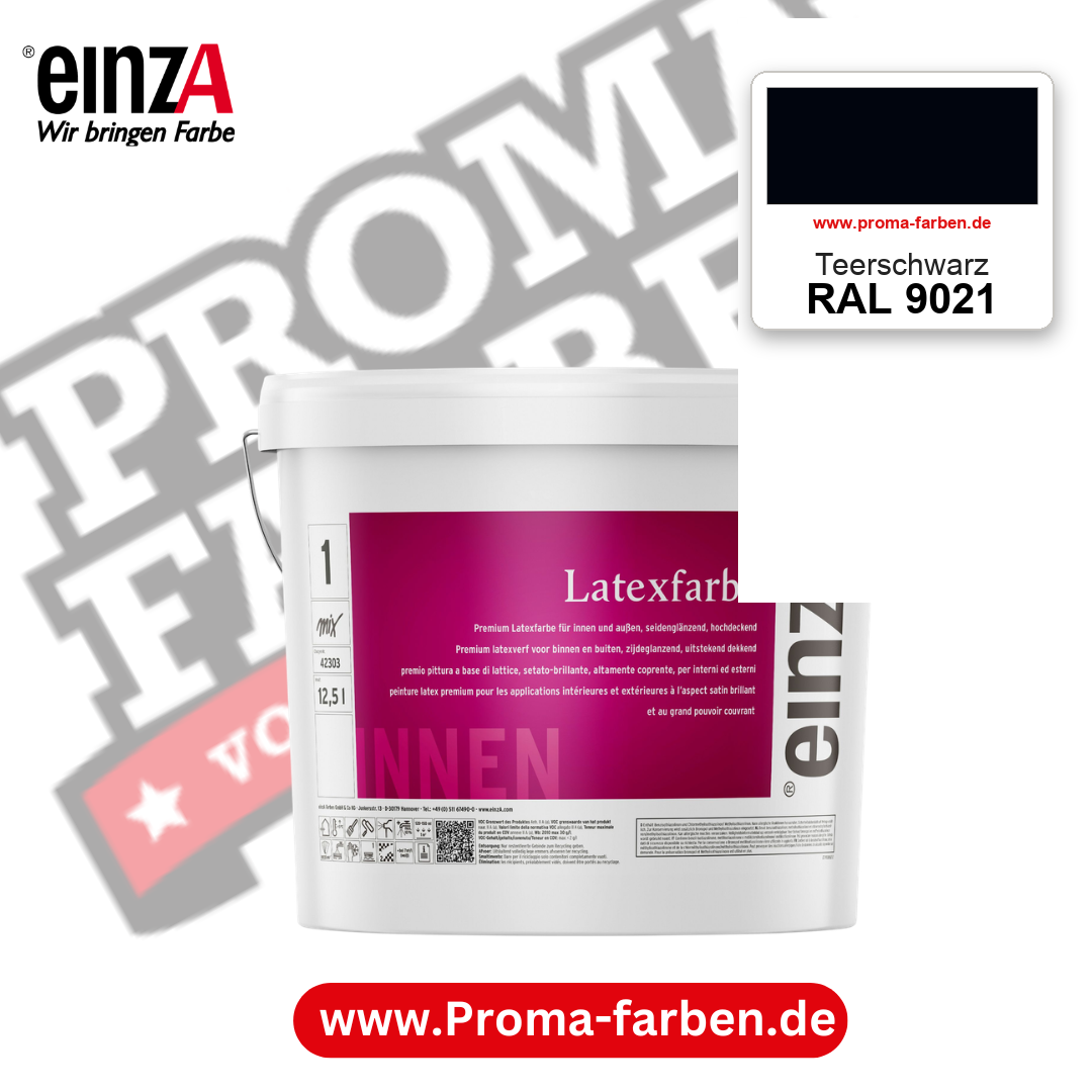 einzA Latexfarbe Premium RAL 9021 Teerschwarz – online kaufen bei Proma Farben