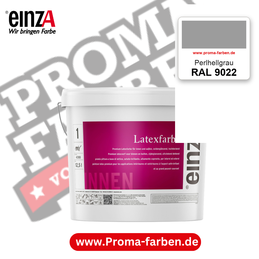 einzA Latexfarbe Premium RAL 9022 Perlhellgrau – online kaufen bei Proma Farben