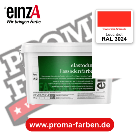 einzA elastodur Fassadenfarbe RAL 3024 Leuchtrot – online kaufen bei Proma Farben