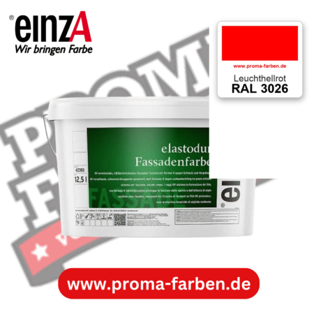 einzA elastodur Fassadenfarbe RAL 3026 Leuchthellrot – online kaufen bei Proma Farben